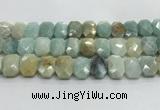 CNG8618 10*13mm - 12*16mm faceted freeform amazonite beads