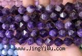 CNG8703 15.5 inches 12mm faceted nuggets amethyst gemstone beads