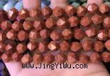 CNG8768 15.5 inches 10mm faceted nuggets goldstone beads wholesale