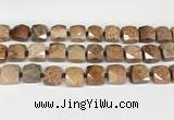 CNG8791 16*17mm - 18*19mm faceted nuggets chrysanthemum agate  beads