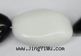 CNG88 15.5 inches 13*18mm - 25*35mm nuggets black & white agate beads