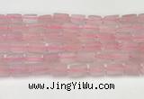 CNG8846 15.5 inches 8*12mm - 10*16mm nuggets matte rose quartz beads