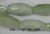 CNG885 15.5 inches 14*32mm faceted rice New jade nugget beads