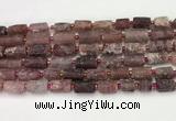 CNG8853 8*12mm - 10*16mm nuggets matte strawberry quartz beads
