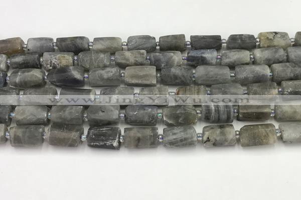 CNG8862 15.5 inches 8*12mm - 10*16mm nuggets matte labradorite beads