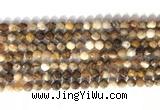 CNG9089 15.5 inches 6mm faceted nuggets coral jade gemstone beads