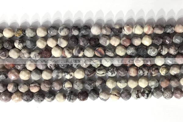 CNG9094 15.5 inches 6mm faceted nuggets purple striped jasper beads