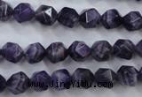 CNG928 15 inches 8mm faceted nuggets amethyst gemstone beads
