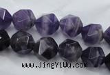 CNG930 15 inches 12mm faceted nuggets amethyst gemstone beads