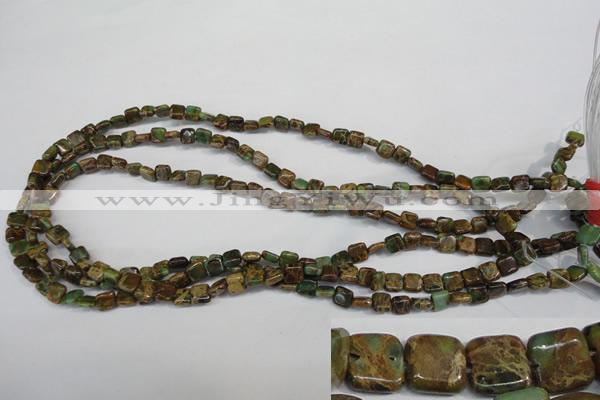 CNI37 15.5 inches 6*6mm square natural imperial jasper beads