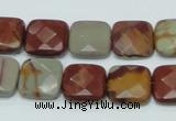 CNJ15 15.5 inches 15*15mm faceted square natural noreena jasper beads