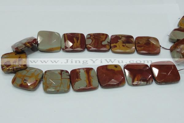 CNJ17 15.5 inches 30*30mm faceted square natural noreena jasper beads