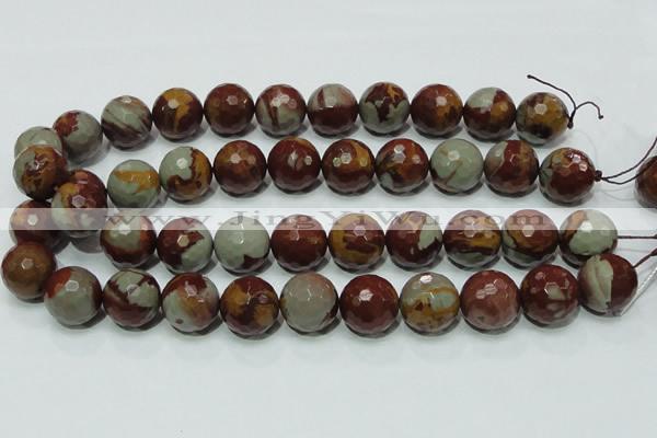 CNJ20 15.5 inches 18mm faceted round natural noreena jasper beads