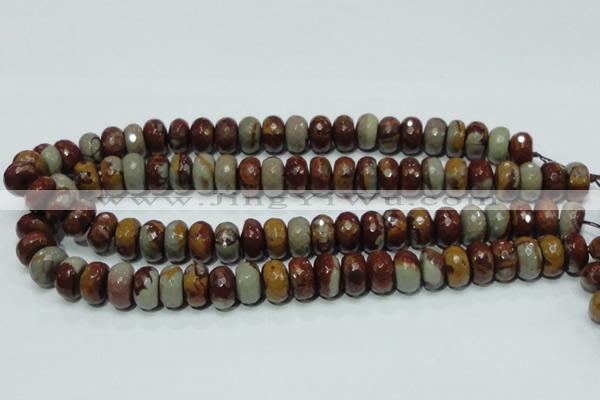 CNJ23 15.5 inches 8*14mm faceted rondelle natural noreena jasper beads