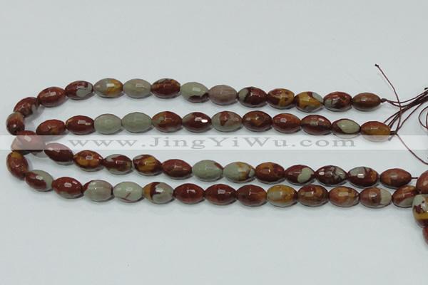 CNJ28 15.5 inches 10*14mm faceted rice natural noreena jasper beads
