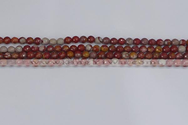 CNJ308 15.5 inches 4mm faceted round noreena jasper beads