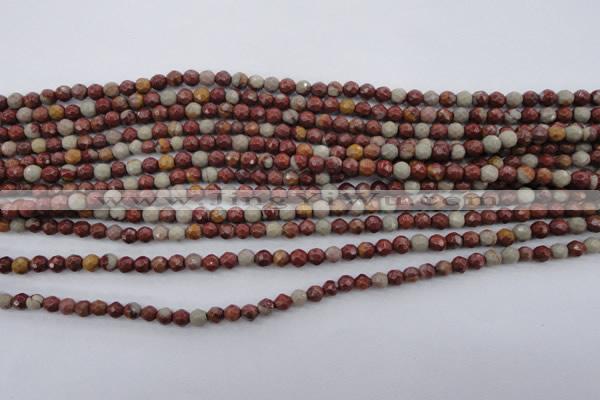 CNJ35 15.5 inches 4mm faceted round noreena jasper beads
