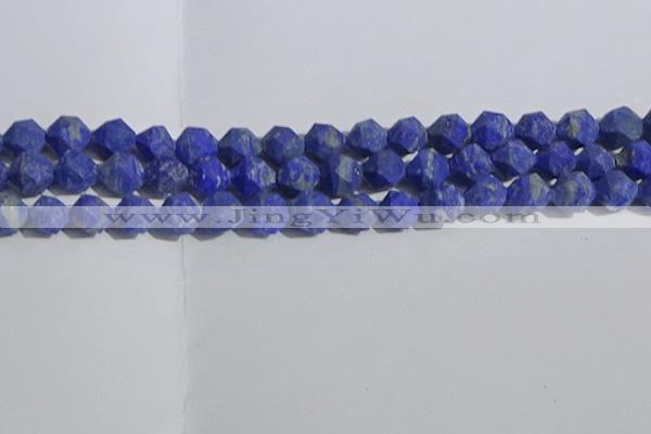 CNL1667 15.5 inches 10mm faceted nuggets matte lapis lazuli beads