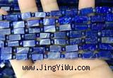 CNL1689 4mm round & 5*10mm - 6*12mm cuboid lapis lazuli beads