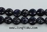 CNL922 15.5 inches 8mm flat round natural lapis lazuli gemstone beads