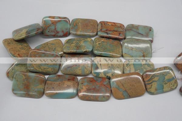 CNS152 15.5 inches 30*40mm rectangle natural serpentine jasper beads