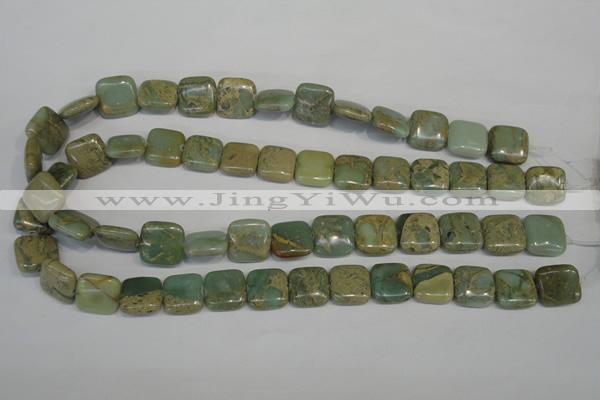 CNS213 15.5 inches 15*15mm square natural serpentine jasper beads