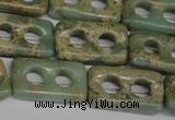 CNS226 15.5 inches 15*25mm carved rectangle natural serpentine jasper beads