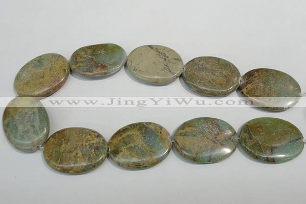 CNS245 15.5 inches 30*40mm oval natural serpentine jasper beads