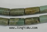 CNS275 15.5 inches 8*16mm tube natural serpentine jasper beads