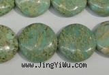 CNS284 15.5 inches 18mm flat round natural serpentine jasper beads