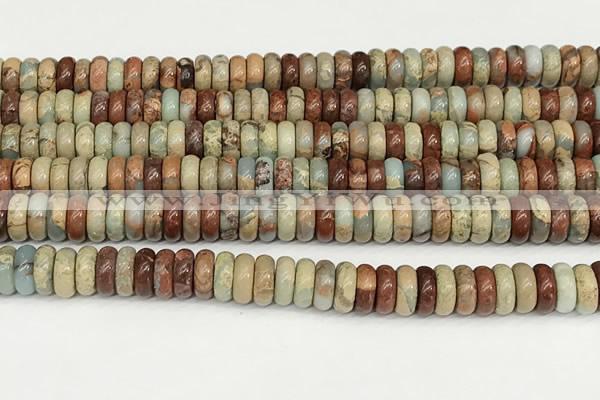 CNS327 15.5 inches 3*8mm rondelle serpentine jasper beads
