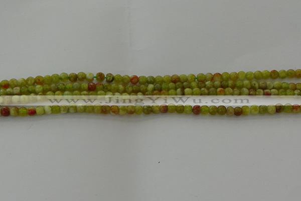 CNS599 15.5 inches 3mm round green dragon serpentine jasper beads