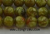 CNS603 15.5 inches 10mm round green dragon serpentine jasper beads
