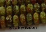 CNS613 15.5 inches 7*12mm rondelle green dragon serpentine jasper beads