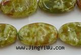 CNS634 15.5 inches 15*20mm oval green dragon serpentine jasper beads