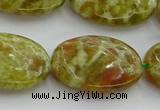 CNS635 15.5 inches 18*25mm oval green dragon serpentine jasper beads