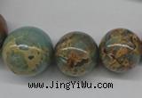 CNS69 15.5 inches 10mm - 22mm round natural serpentine jasper beads