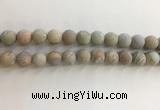 CNS709 15.5 inches 10mm round matte serpentine jasper beads