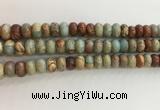 CNS715 15.5 inches 6*10mm rondelle serpentine jasper beads wholesale