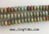 CNS716 15.5 inches 7*12mm rondelle serpentine jasper beads wholesale