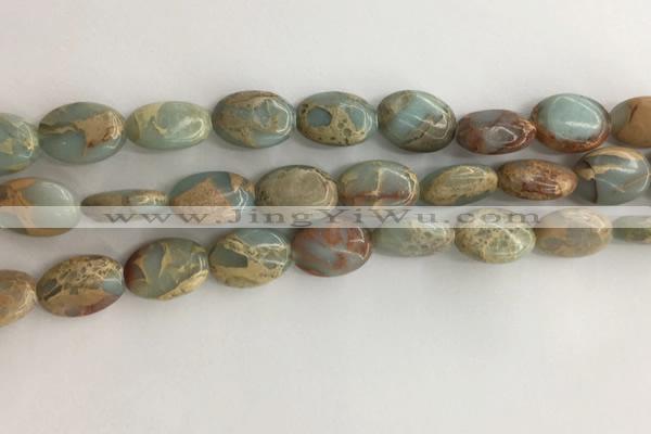 CNS724 15.5 inches 10*14mm oval serpentine jasper beads wholesale