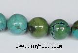 CNT06 16 inches 14mm round natural turquoise beads wholesale
