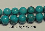 CNT148 15.5 inches 10mm round natural turquoise beads wholesale