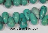 CNT230 Top-drilled 6*12mm - 8*18mm teardrop natural turquoise beads