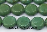 CNT562 15.5 inches 10mm flat round turquoise gemstone beads