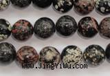 COB153 15.5 inches 12mm round snowflake obsidian beads