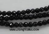 COB351 15.5 inches 5mm faceted round black obsidian beads