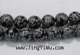 COB52 15.5 inches 8mm round Chinese snowflake obsidian beads