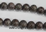 COB553 15.5 inches 10mm round red snowflake obsidian beads wholesale