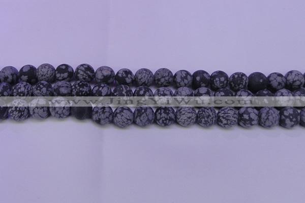 COB564 15.5 inches 12mm round matte snowflake obsidian beads